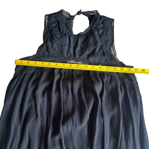 Volcom Women's Sunset Path Mini Dress Black Size Small Boho Crotchet Festival - Picture 9 of 10